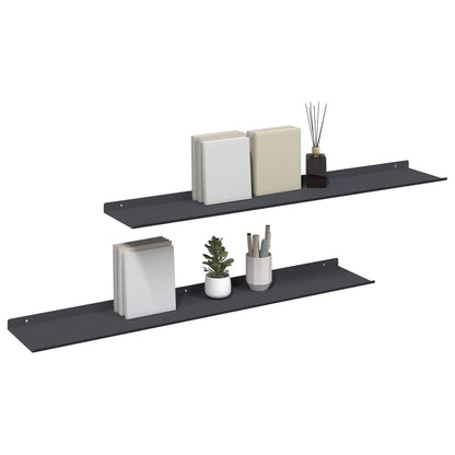 Floating Shelf 2 pcs Anthracite 100 x 18 x 2.5 cm Steel