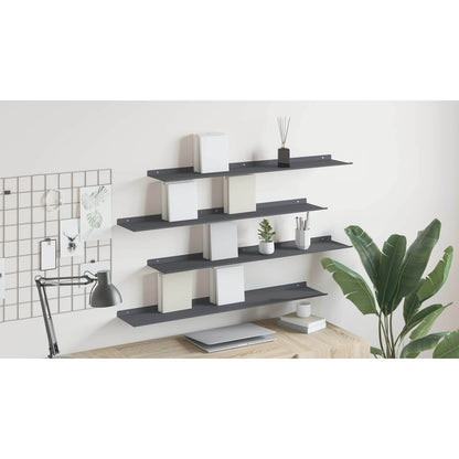 Floating Shelf 4 pcs Anthracite 100 x 18 x 2.5 cm Steel