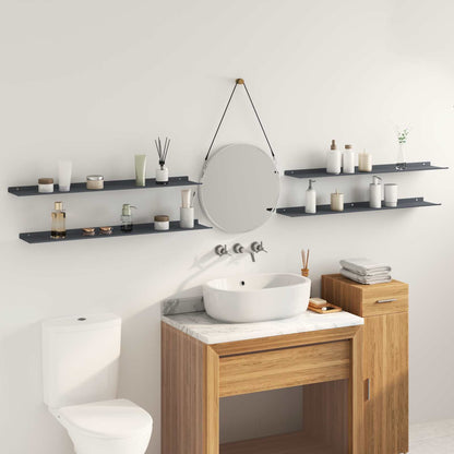 Floating Shelf Wall-Mounted 4 pcs Anthracite 100 x 18 x 2.5 cm