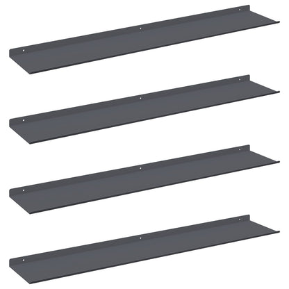 Floating Shelf 4 pcs Anthracite 100 x 18 x 2.5 cm Steel