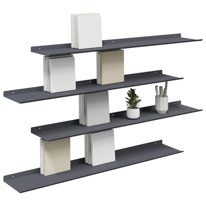 Floating Shelf Wall-Mounted 4 pcs Anthracite 100 x 18 x 2.5 cm