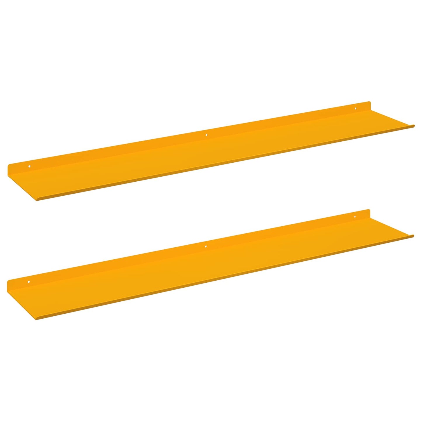 Floating Shelf 2 pcs Mustard Yellow 100 x 18 x 2.5 cm Steel