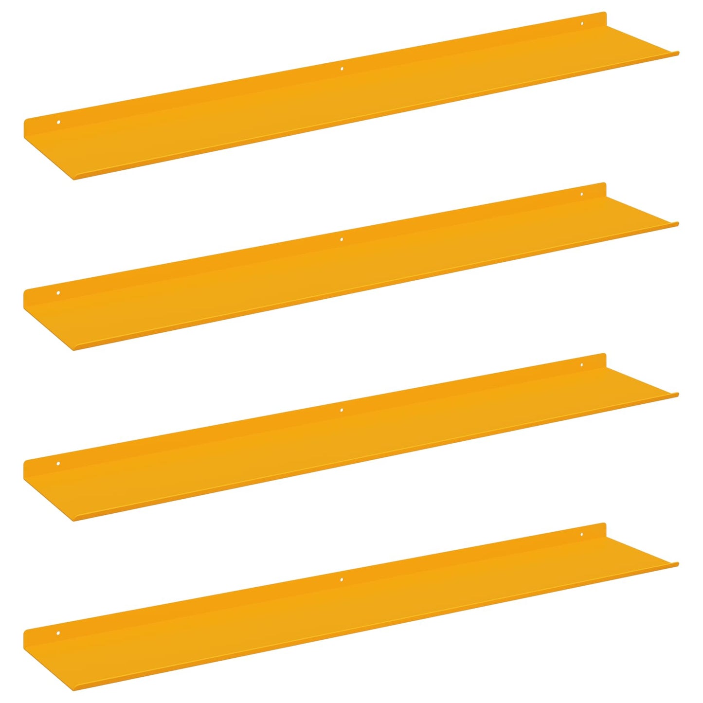 Floating Shelf Wall-Mounted 4 pcs Mustard Yellow Steel