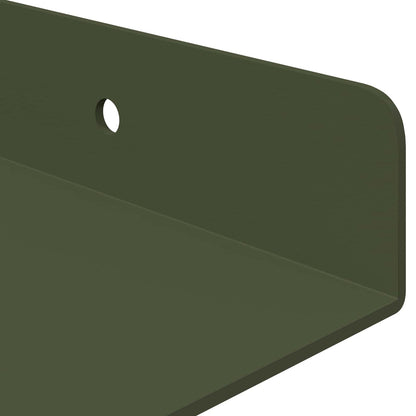 Floating Shelf 2 pcs Olive Green 100 x 18 x 2.5 cm Steel
