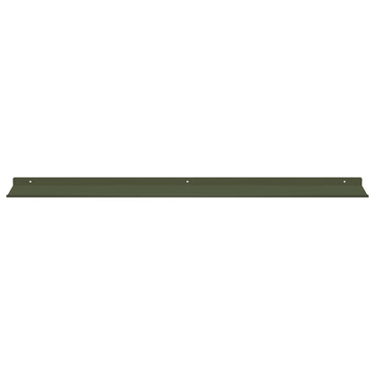 Floating Shelf 2 pcs Olive Green 100 x 18 x 2.5 cm Steel