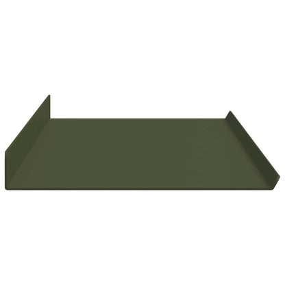 Floating Shelf 2 pcs Olive Green 100 x 18 x 2.5 cm Steel