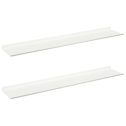 Floating Shelf Wall-mounted 2 pcs White 100 x 18 x 2.5 cm Steel