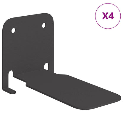 Invisible Floating Shelf with Shelf 4 pcs Black 6 x 11 x 6.5 cm