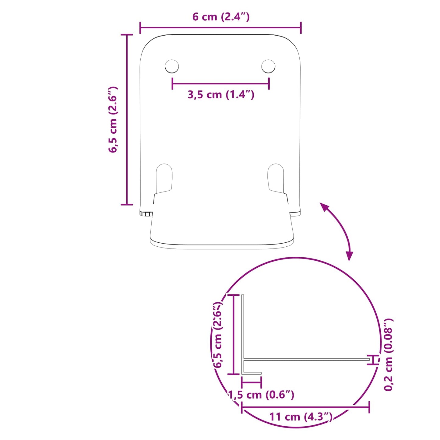 Floating Shelf with Shelf 8 pcs Pink 6 x 10.8 x 6.6 cm