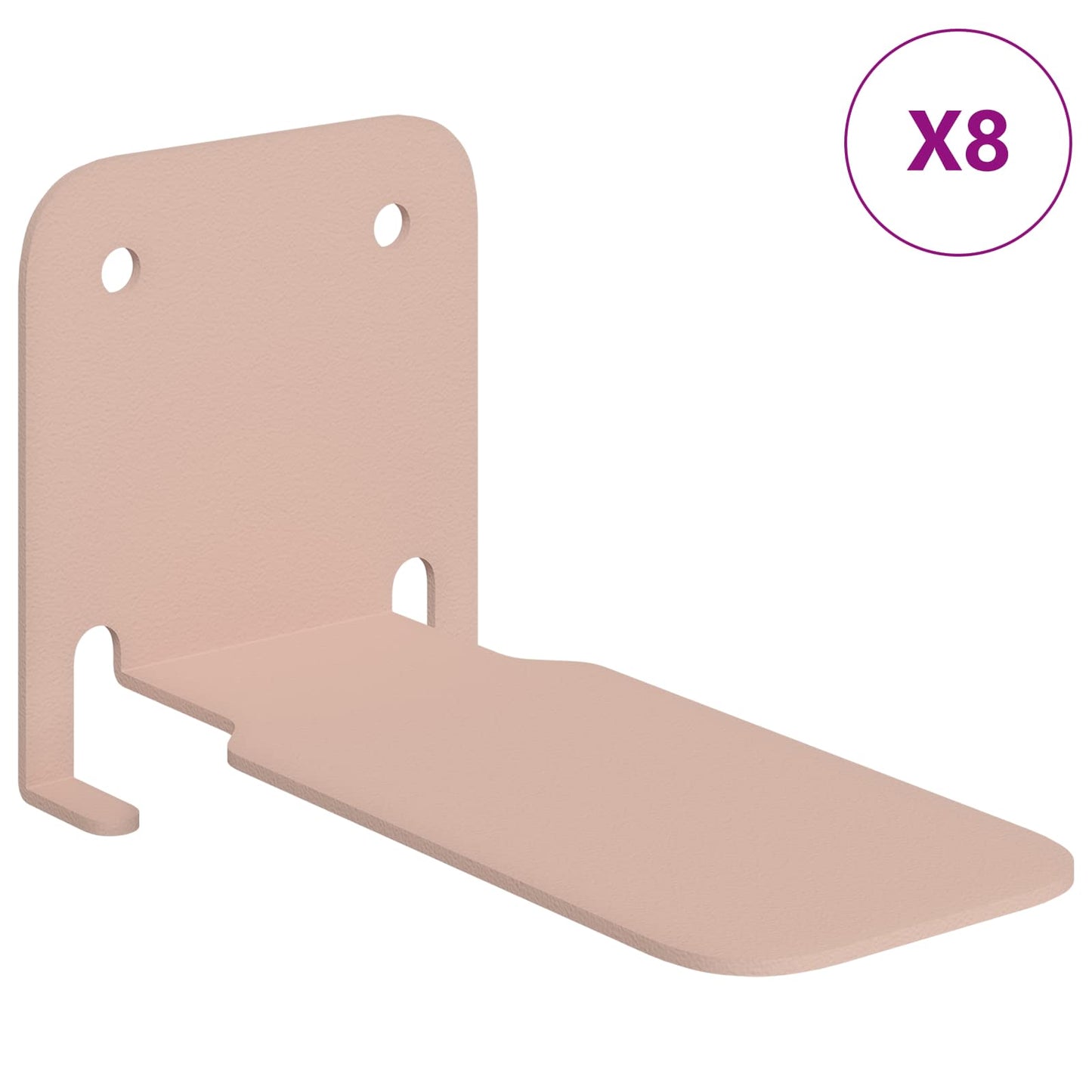 Floating Shelf with Shelf 8 pcs Pink 6 x 10.8 x 6.6 cm