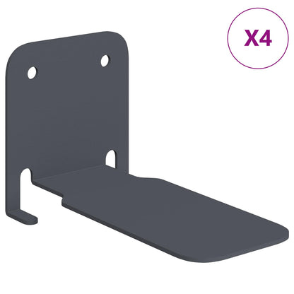 Floating Shelf with Shelf 4 pcs Anthracite 6 x 10.8 x 6.6 cm