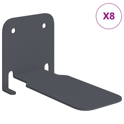 Floating Shelf with Shelf 8 pcs Anthracite 6 x 10.8 x 6.6 cm