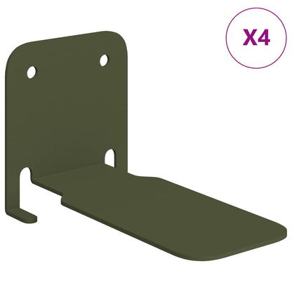 Floating Shelf with Shelf 4 pcs Olive Green 6 x 10.8 x 6.6 cm