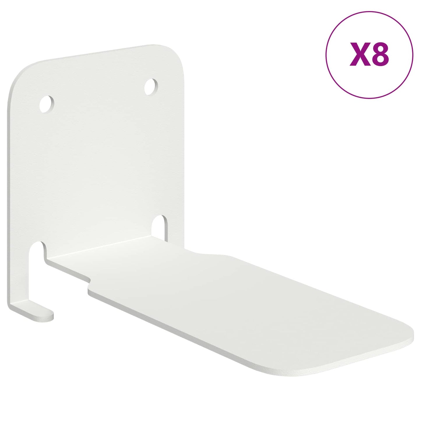 Floating Shelf with Shelf 8 pcs White 6 x 10.8 x 6.6 cm
