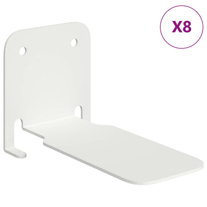 Floating Shelf with Shelf 8 pcs White 6 x 10.8 x 6.6 cm