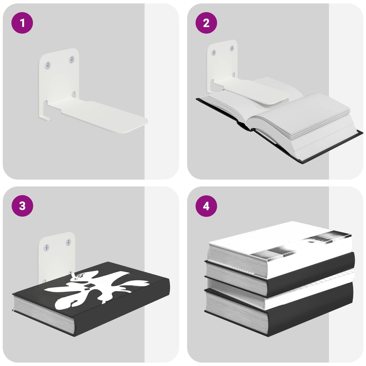 Floating Shelf with Shelf 8 pcs White 6 x 10.8 x 6.6 cm