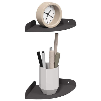 Floating Shelf with Shelf 2 pcs Black 15 x 15 x 2 cm
