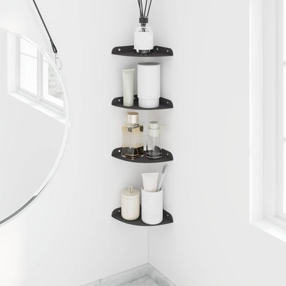 Floating Shelf with Shelf 4 pcs Black 15 x 15 x 2 cm