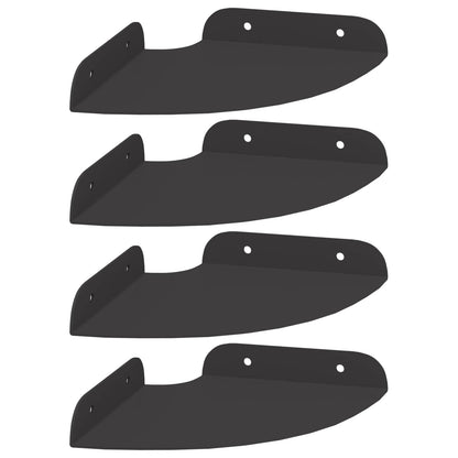 Floating Shelf with Shelf 4 pcs Black 15 x 15 x 2 cm
