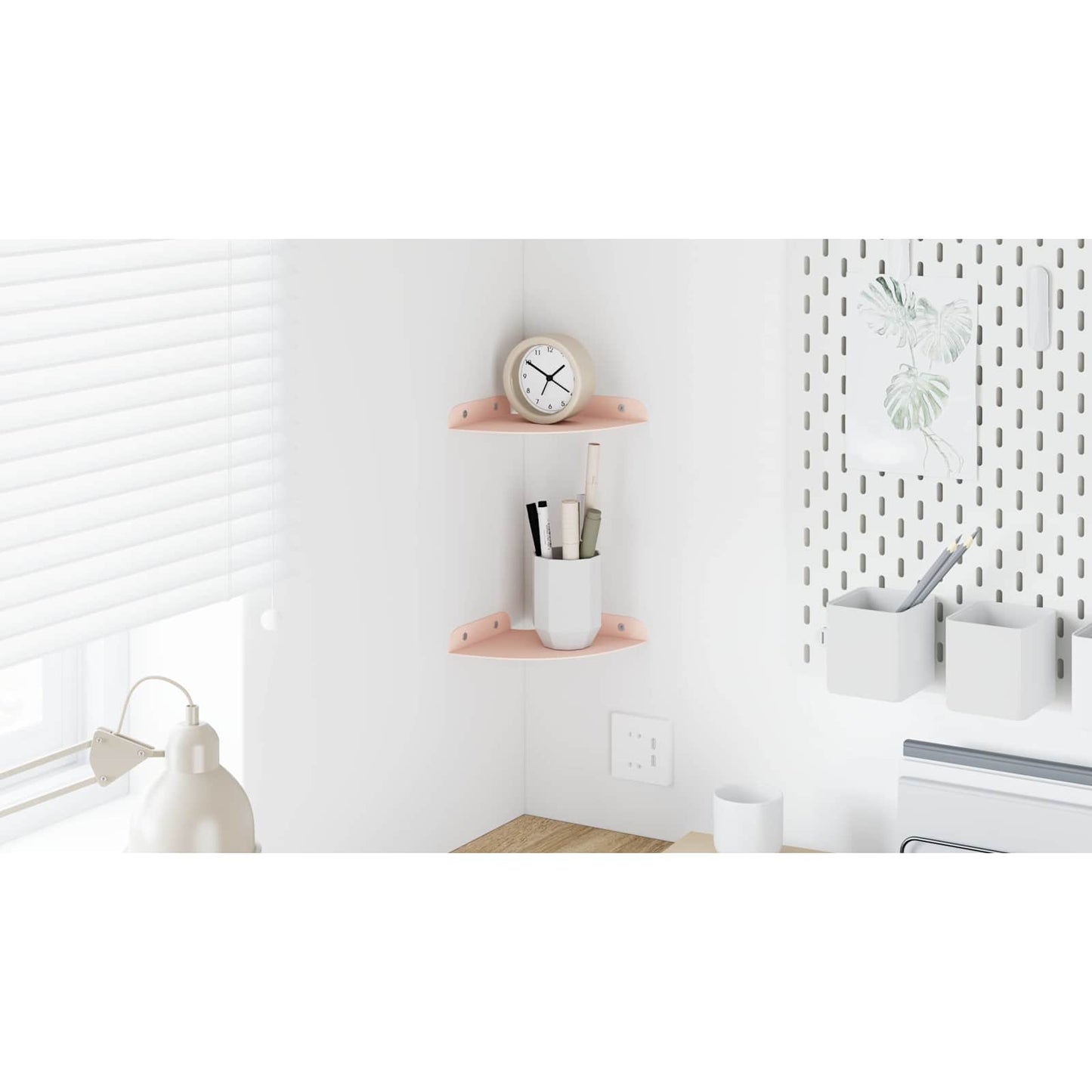 Corner Floating Shelf Corner Mount 2 pcs Pink 15 x 15 x 2 cm