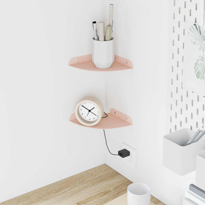 Floating Shelf with Shelf 2 pcs Pink 15 x 15 x 2 cm