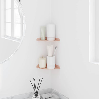 Floating Shelf with Shelf 2 pcs Pink 15 x 15 x 2 cm