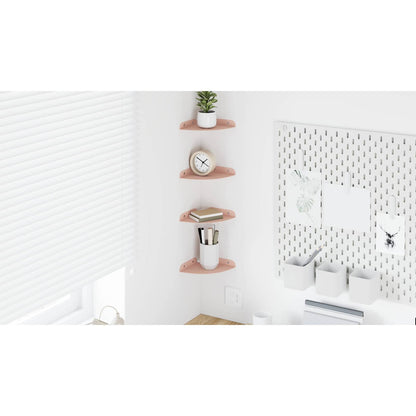 Floating Shelf with Shelf 4 pcs Pink 15 x 15 x 2 cm