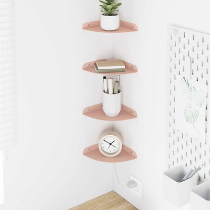 Floating Shelf with Shelf 4 pcs Pink 15 x 15 x 2 cm