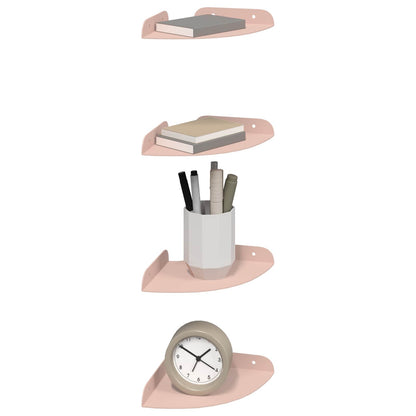 Floating Shelf with Shelf 4 pcs Pink 15 x 15 x 2 cm