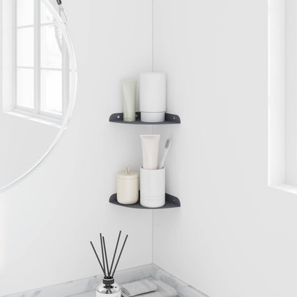 Floating Shelf with Shelf 2 pcs Anthracite 15 x 15 x 2 cm