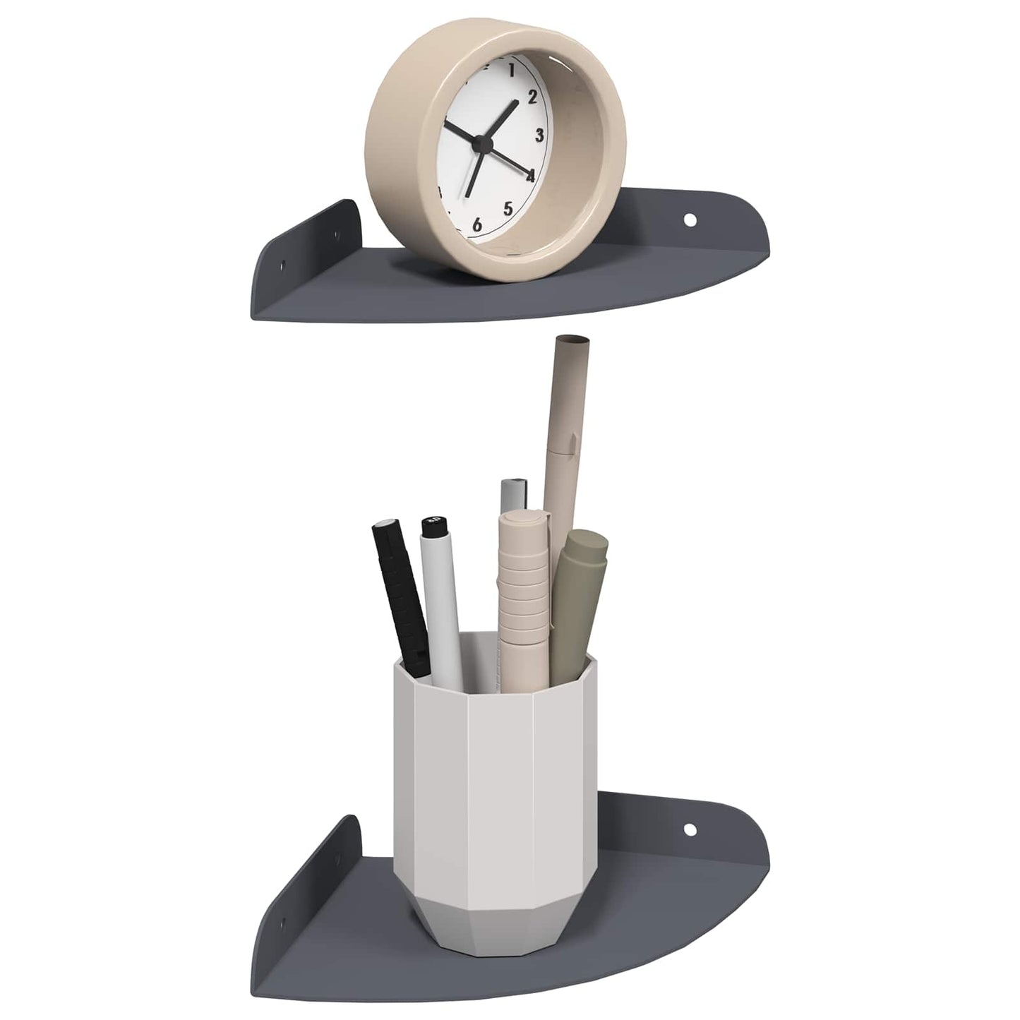 Floating Shelf with Shelf 2 pcs Anthracite 15 x 15 x 2 cm