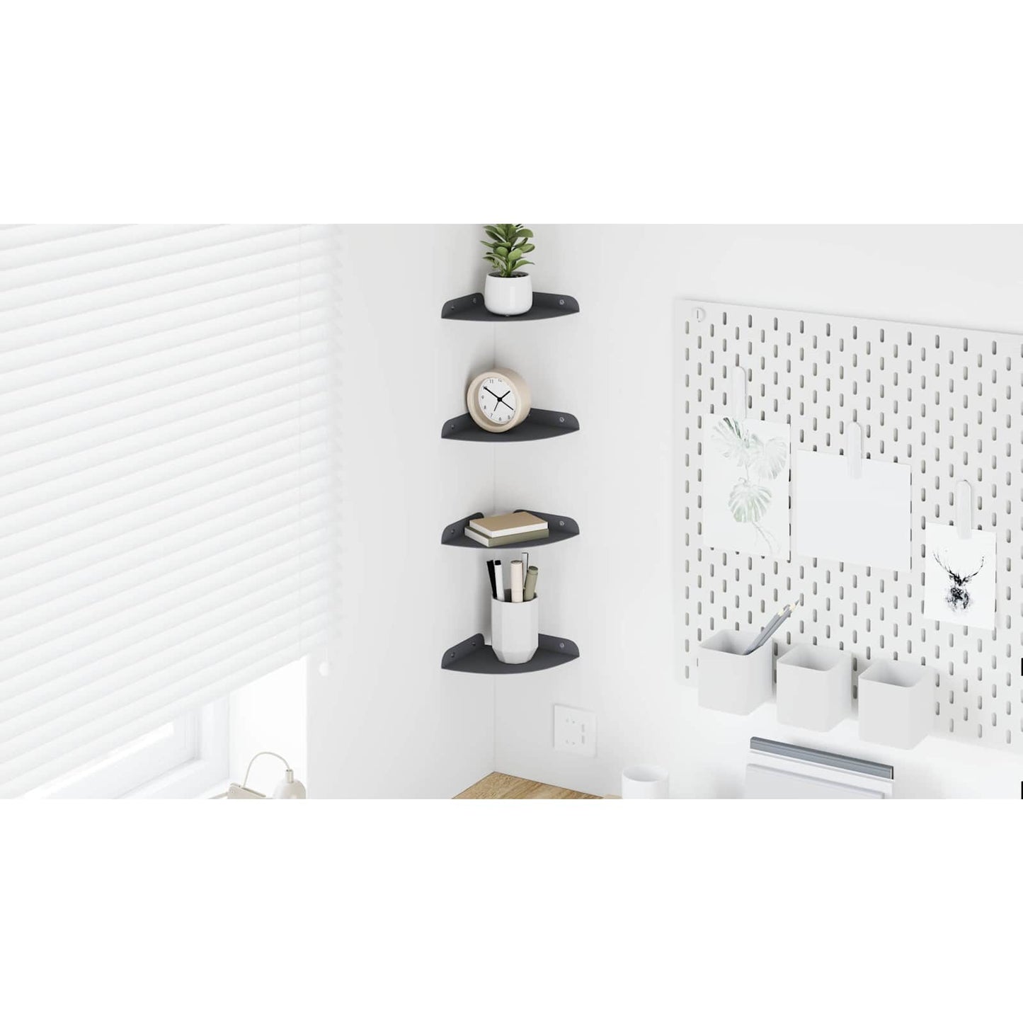 Floating Shelf with Shelf 4 pcs Anthracite 15 x 15 x 2 cm