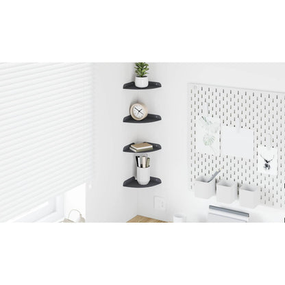 Floating Shelf with Shelf 4 pcs Anthracite 15 x 15 x 2 cm