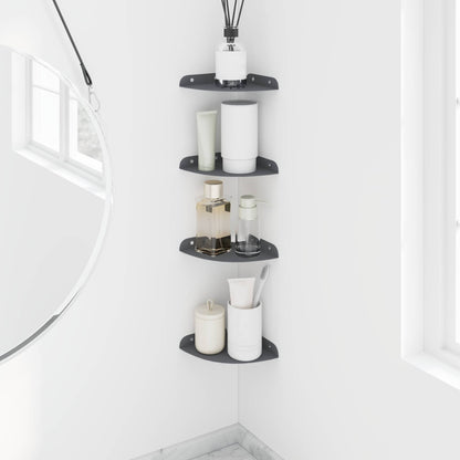 Floating Shelf with Shelf 4 pcs Anthracite 15 x 15 x 2 cm