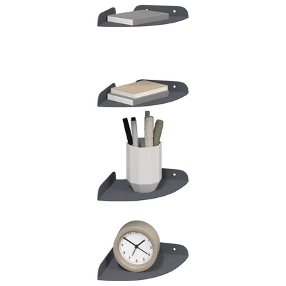 Floating Shelf with Shelf 4 pcs Anthracite 15 x 15 x 2 cm