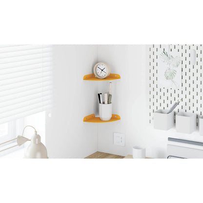 Floating Shelf with Shelf 2 pcs Mustard Yellow 15 x 15 x 2 cm