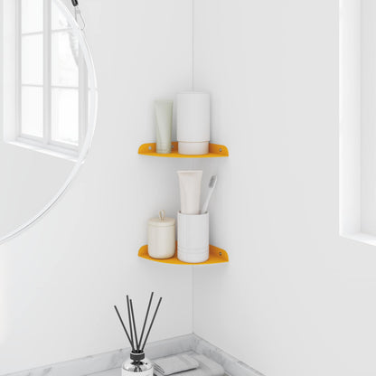 Floating Shelf with Shelf 2 pcs Mustard Yellow 15 x 15 x 2 cm