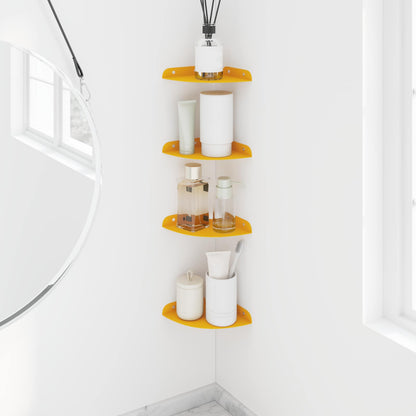 Floating Shelf with Shelf 4 pcs Mustard Yellow 15 x 15 x 2 cm