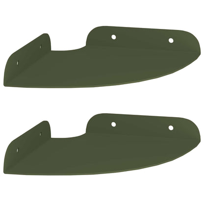 Floating Shelf with Shelf 2 pcs Olive Green 15 x 15 x 2 cm