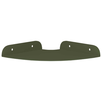 Floating Shelf with Shelf 2 pcs Olive Green 15 x 15 x 2 cm