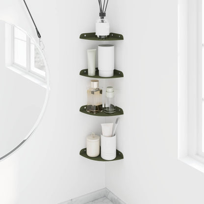Floating Shelf with Shelf 4 pcs Olive Green 15 x 15 x 2 cm