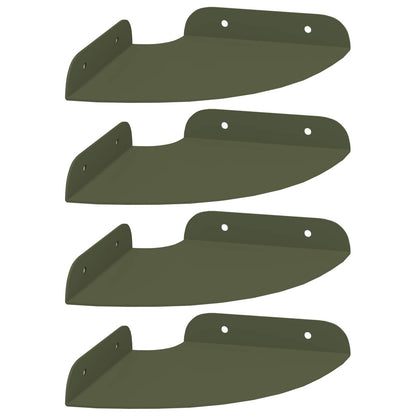 Floating Shelf with Shelf 4 pcs Olive Green 15 x 15 x 2 cm