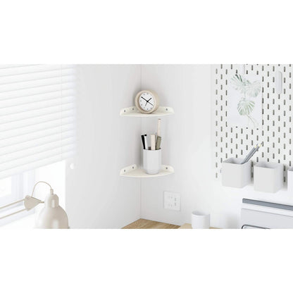 Floating Shelf with Shelf 2 pcs White 15 x 15 x 2 cm