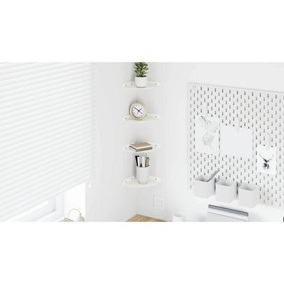 Floating Shelf with Shelf 4 pcs White 15 x 15 x 2 cm