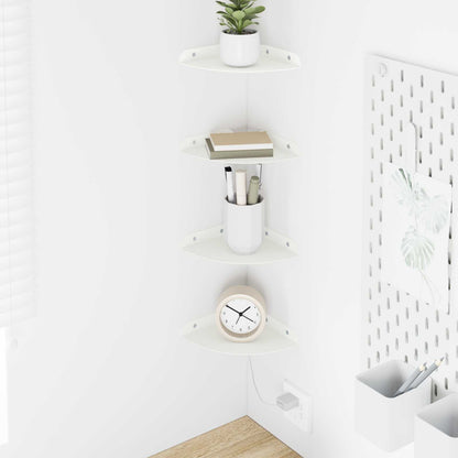 Floating Shelf with Shelf 4 pcs White 15 x 15 x 2 cm