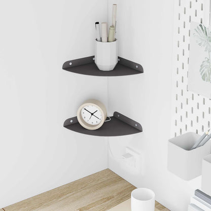 Floating Shelf with Shelf 2 pcs Black 18 x 18 x 2 cm