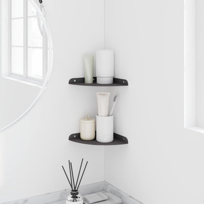 Floating Shelf with Shelf 2 pcs Black 18 x 18 x 2 cm