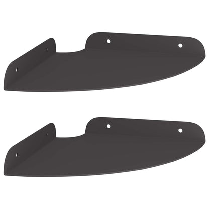 Floating Shelf with Shelf 2 pcs Black 18 x 18 x 2 cm