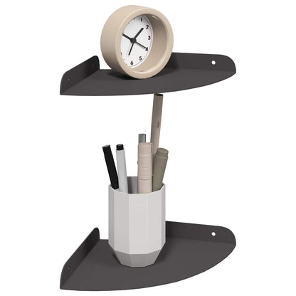 Floating Shelf with Shelf 2 pcs Black 18 x 18 x 2 cm