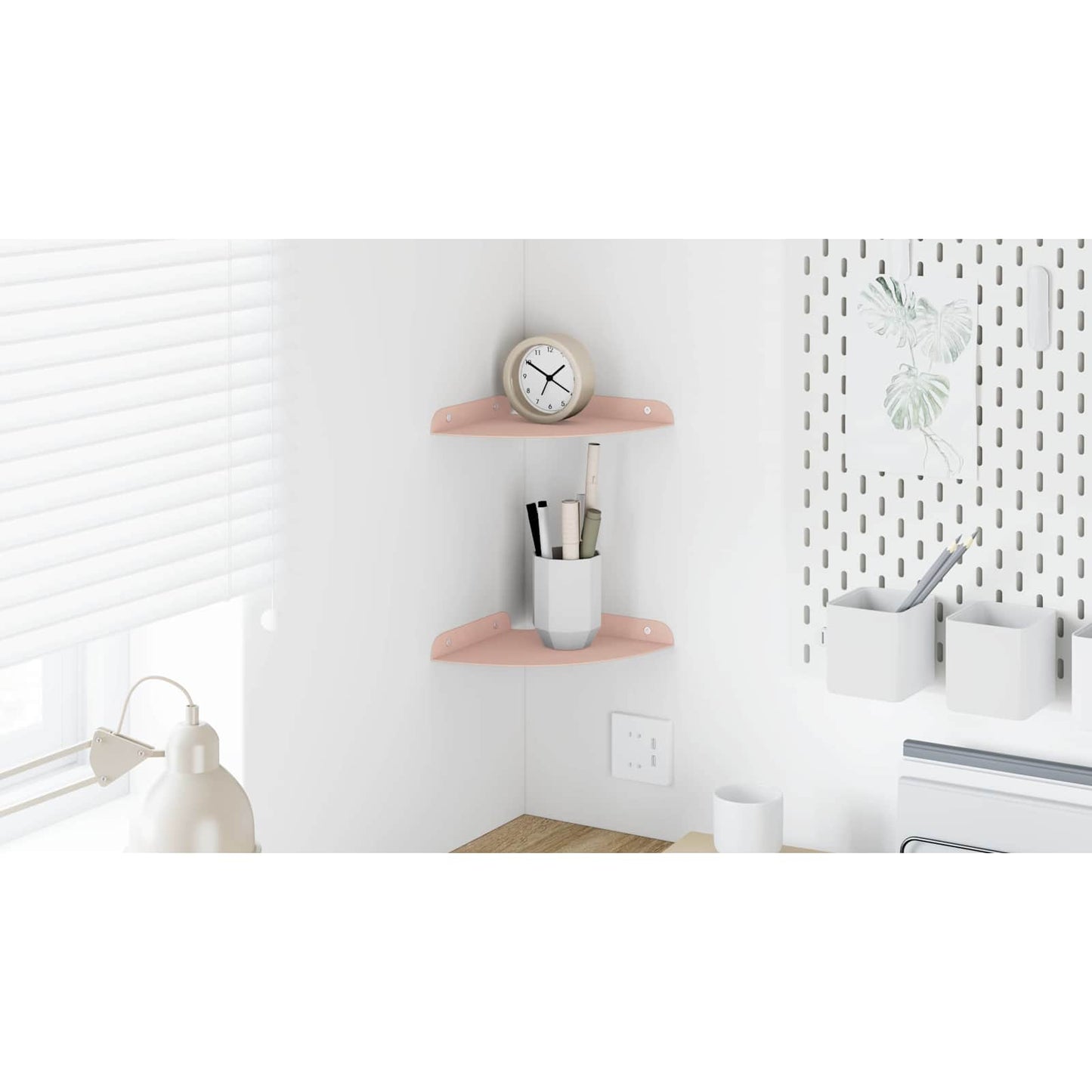 Floating Shelf with Shelf 2 pcs Pink 18 x 18 x 2 cm